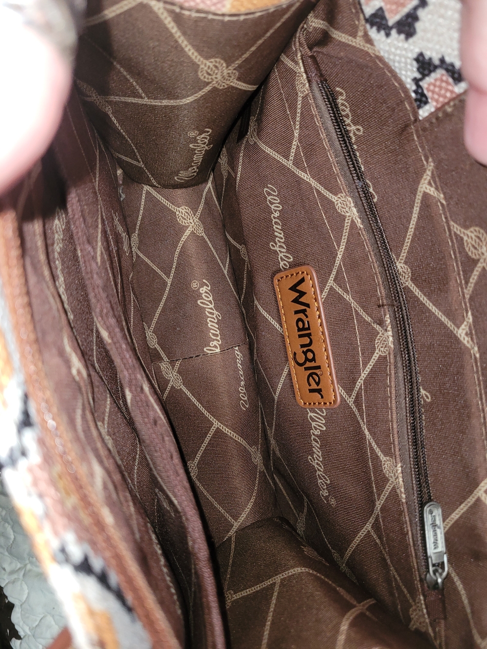 Wrangler Brown, Cream & Yellow Aztec Tote - Picture 7 of 10